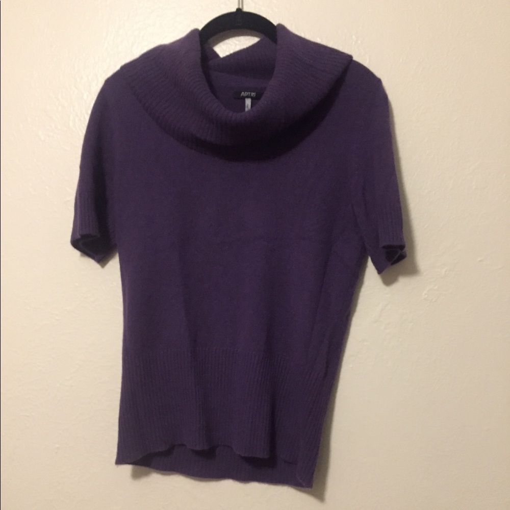 Cashmere cowl neck purple sweater